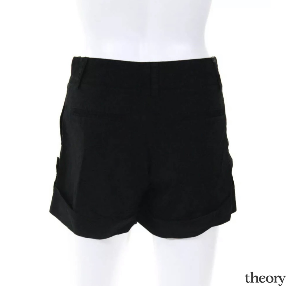 Theory Classic Black Structured Cuffed Shorts - image 3
